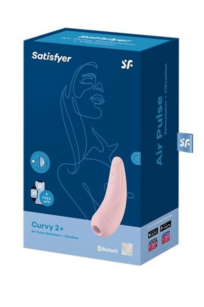 Розовый вакуум-волновой стимулятор Satisfyer Curvy 2+ Розовый вакуум-волновой стимулятор Satisfyer Curvy 2+