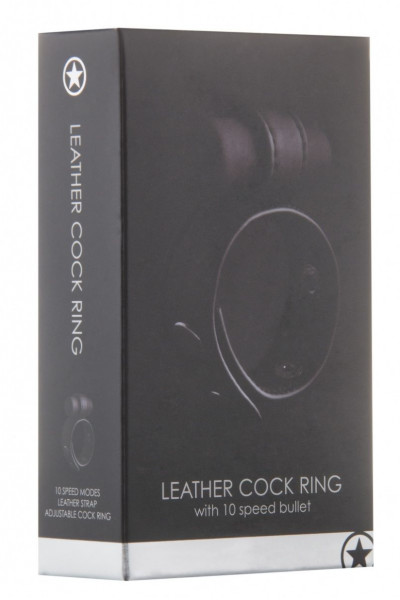 Утяжка на пенис с виброэлементом Leather Cock Ring Утяжка на пенис с виброэлементом Leather Cock Ring