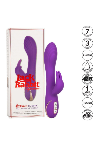Фиолетовый вибратор-кролик с нагревом Jack Rabbit Signature Heated Silicone Rotating - 21,5 см. Фиолетовый вибратор-кролик с нагревом Jack Rabbit Signature Heated Silicone Rotating - 21,5 см.