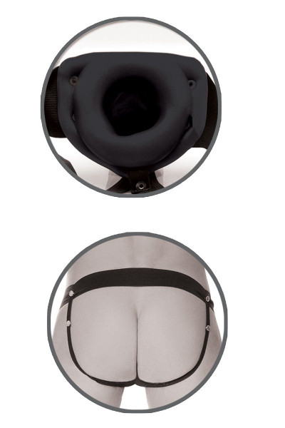 Черный полый страпон унисекс Hollow Strap-On - 14,5 см. Черный полый страпон унисекс Hollow Strap-On - 14,5 см.