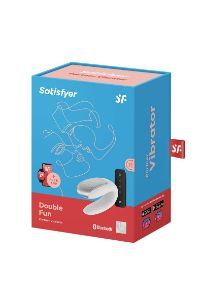 Белый вибромассажёр для пар Satisfyer Double Fun Белый вибромассажёр для пар Satisfyer Double Fun