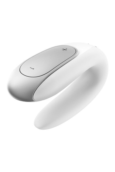 Белый вибромассажёр для пар Satisfyer Double Fun Белый вибромассажёр для пар Satisfyer Double Fun