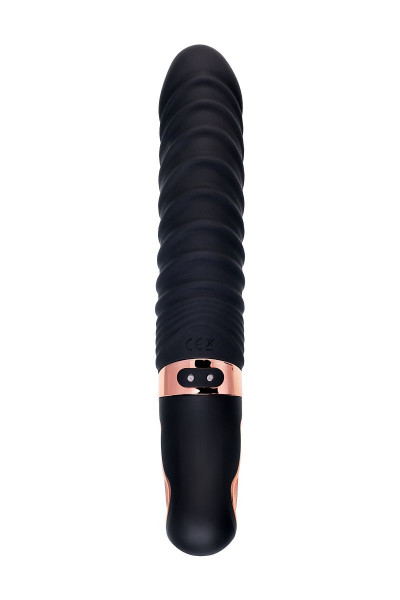 Черный вибратор Waname D-Splash Hurricane с ребрышками - 22,5 см. Черный вибратор Waname D-Splash Hurricane с ребрышками - 22,5 см.