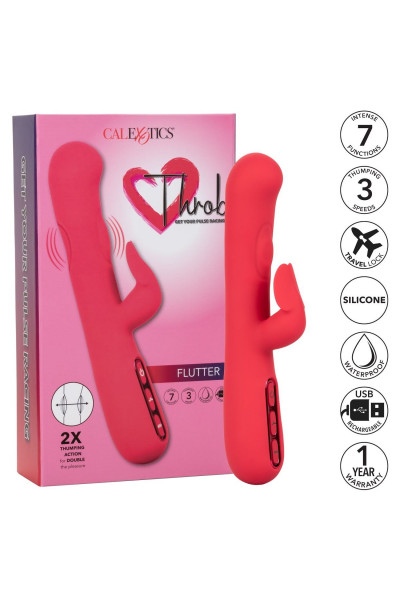 Розовый вибромассажер-кролик Throb Flutter - 21,5 см. Розовый вибромассажер-кролик Throb Flutter - 21,5 см.