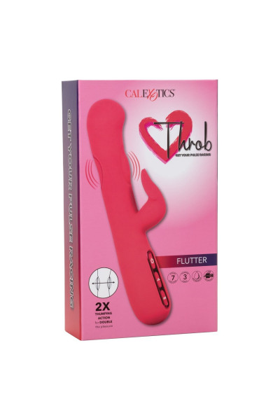 Розовый вибромассажер-кролик Throb Flutter - 21,5 см. Розовый вибромассажер-кролик Throb Flutter - 21,5 см.