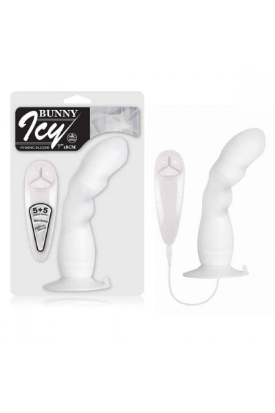 Белый вибратор для G-точки BUNNY ICY - 18 см. Белый вибратор для G-точки BUNNY ICY - 18 см.