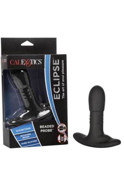 Черный массажер простаты Eclipse Beaded Probe - 12,75 см. Черный массажер простаты Eclipse Beaded Probe - 12,75 см.