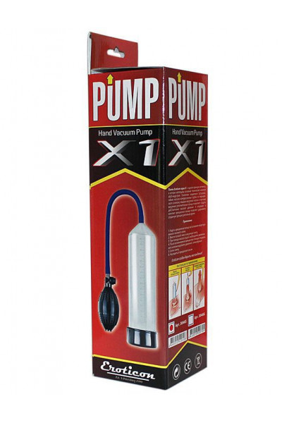 Прозрачная вакуумная помпа Eroticon PUMP X1 с грушей Прозрачная вакуумная помпа Eroticon PUMP X1 с грушей