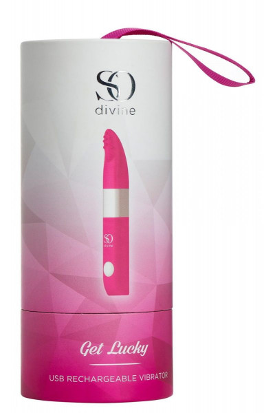 Ярко-розовый вибростимулятор Get Lucky USB Vibrator - 12 см. Ярко-розовый вибростимулятор Get Lucky USB Vibrator - 12 см.