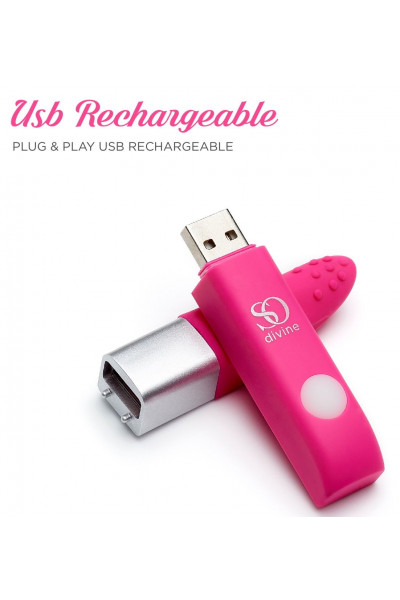 Ярко-розовый вибростимулятор Get Lucky USB Vibrator - 12 см. Ярко-розовый вибростимулятор Get Lucky USB Vibrator - 12 см.