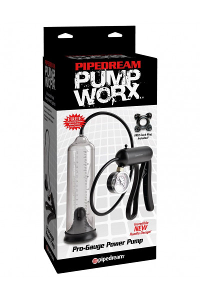 Вакуумная мужская помпа с датчиком давления Pro-Gauge Power Pump Вакуумная мужская помпа с датчиком давления Pro-Gauge Power Pump