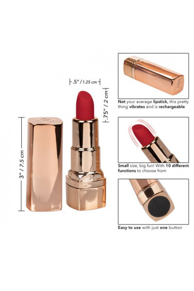 Золотистый вибратор-помада с красным мягким кончиком Hide Play Rechargeable Lipstick Золотистый вибратор-помада с красным мягким кончиком Hide Play Rechargeable Lipstick