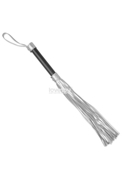 Серебристая плетка Struggle My Flogger с черной ручкой - 45 см. Серебристая плетка Struggle My Flogger с черной ручкой - 45 см.