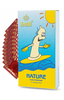 Классические презервативы AMOR Nature Яркая линия - 10 шт.