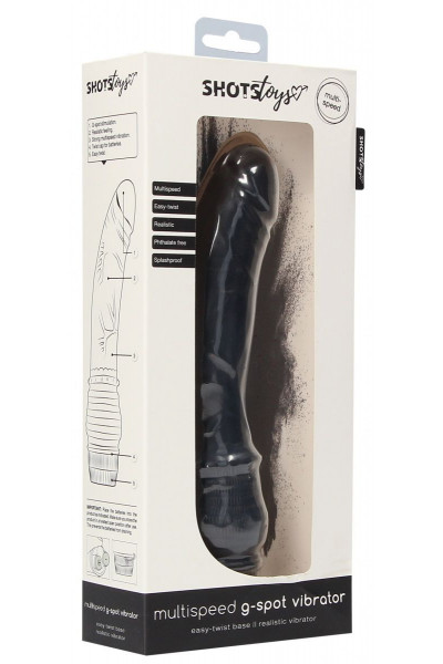 Черный вибромассажер Multispeed G-Spot Vibrator - 19 см. Черный вибромассажер Multispeed G-Spot Vibrator - 19 см.