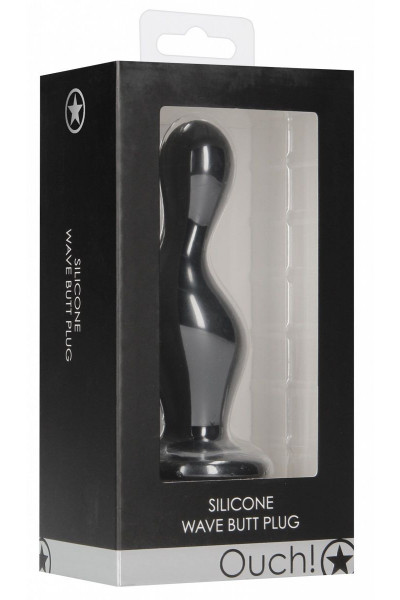 Черная анальная пробка Wave Butt Plug - 11,3 см. Черная анальная пробка Wave Butt Plug - 11,3 см.