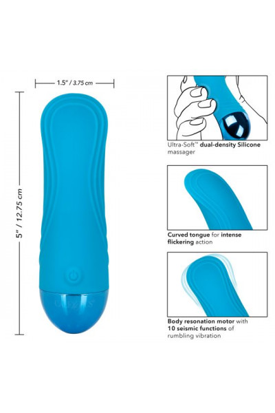 Голубой мини-вибратор Tremble Tickle - 12,75 см. Голубой мини-вибратор Tremble Tickle - 12,75 см.