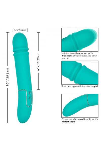 Бирюзовый гладкий вибратор Shameless Flirt - 25,5 см. Бирюзовый гладкий вибратор Shameless Flirt - 25,5 см.