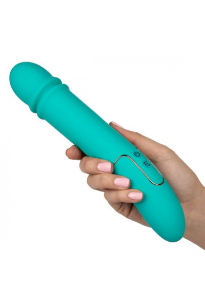Бирюзовый гладкий вибратор Shameless Flirt - 25,5 см. Бирюзовый гладкий вибратор Shameless Flirt - 25,5 см.