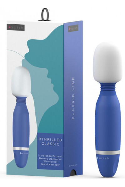 Синий жезловый вибростимулятор Bthrilled Classic - 20 см. Синий жезловый вибростимулятор Bthrilled Classic - 20 см.