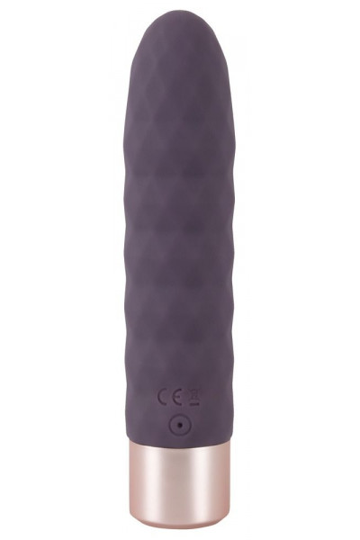 Фиолетовый мини-вибратор Elegant Diamond Vibe - 15 см.