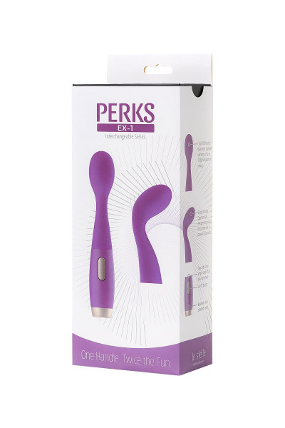 Фиолетовый вибратор Le Stelle PERKS SERIES EX-1 с 2 сменными насадками Фиолетовый вибратор Le Stelle PERKS SERIES EX-1 с 2 сменными насадками