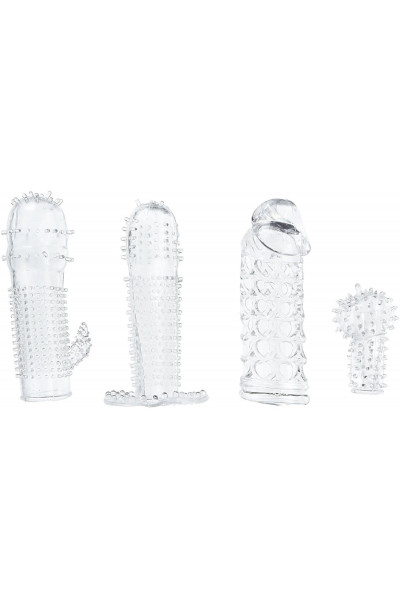 Набор из 4 насадок на член Pleasured Penis Enhancement Sleeve 4 Pack