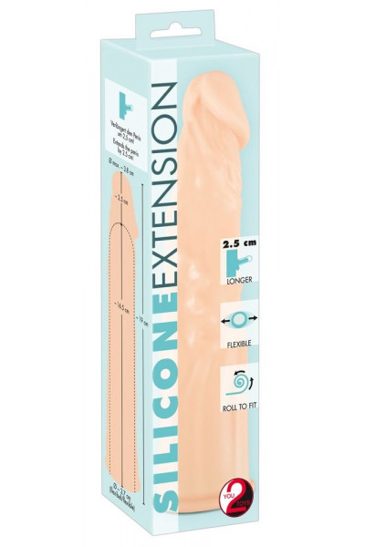 Телесная насадка-удлинитель Silicone Extension - 19 см. Телесная насадка-удлинитель Silicone Extension - 19 см.