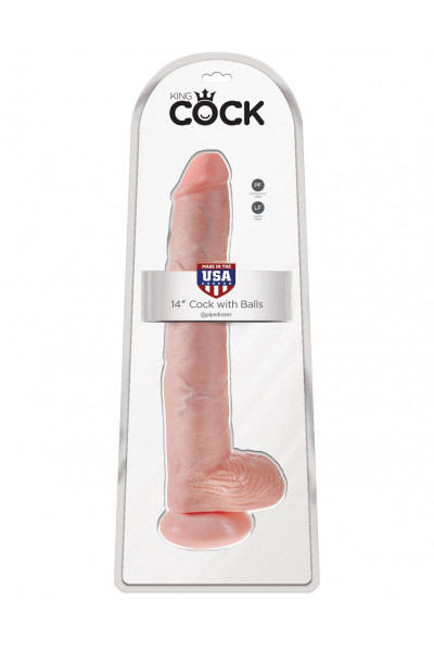 Телесный фаллоимитатор-гигант 14 Cock with Balls - 37,5 см. Телесный фаллоимитатор-гигант 14 Cock with Balls - 37,5 см.