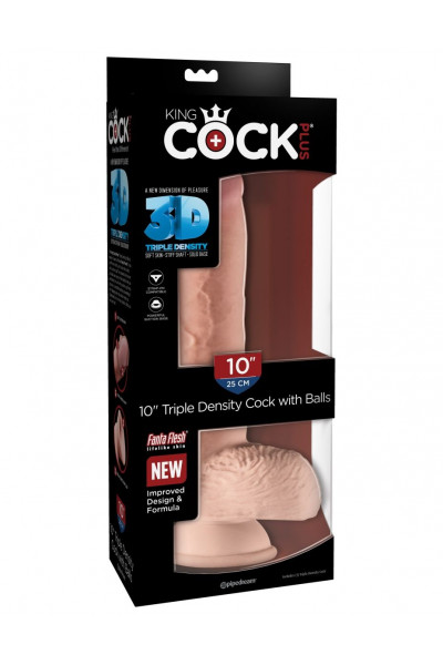 Телесный фаллоимитатор на присоске 10 Triple Density Cock with Balls - 26,7 см. Телесный фаллоимитатор на присоске 10 Triple Density Cock with Balls - 26,7 см.