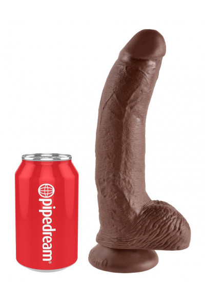 Коричневый фаллоимитатор 9 Cock with Balls - 22,9 см. Коричневый фаллоимитатор 9 Cock with Balls - 22,9 см.