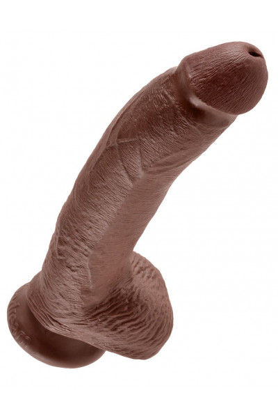 Коричневый фаллоимитатор 9 Cock with Balls - 22,9 см. Коричневый фаллоимитатор 9 Cock with Balls - 22,9 см.